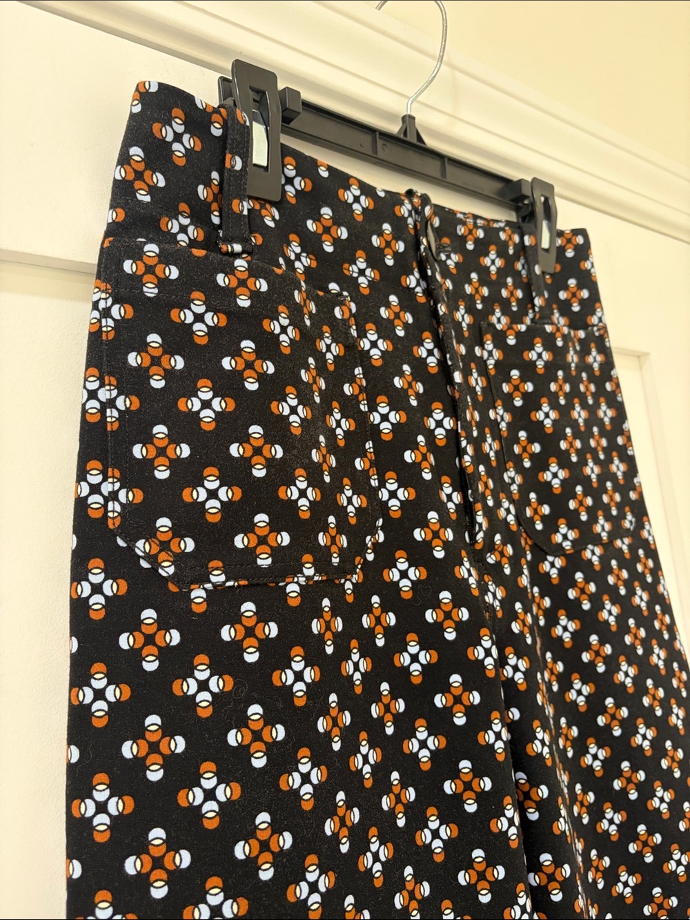 Anthropologie Maeve The Colette Wide Leg Crop Ponte Geometric Pants Size 26 - Picture 5 of 9